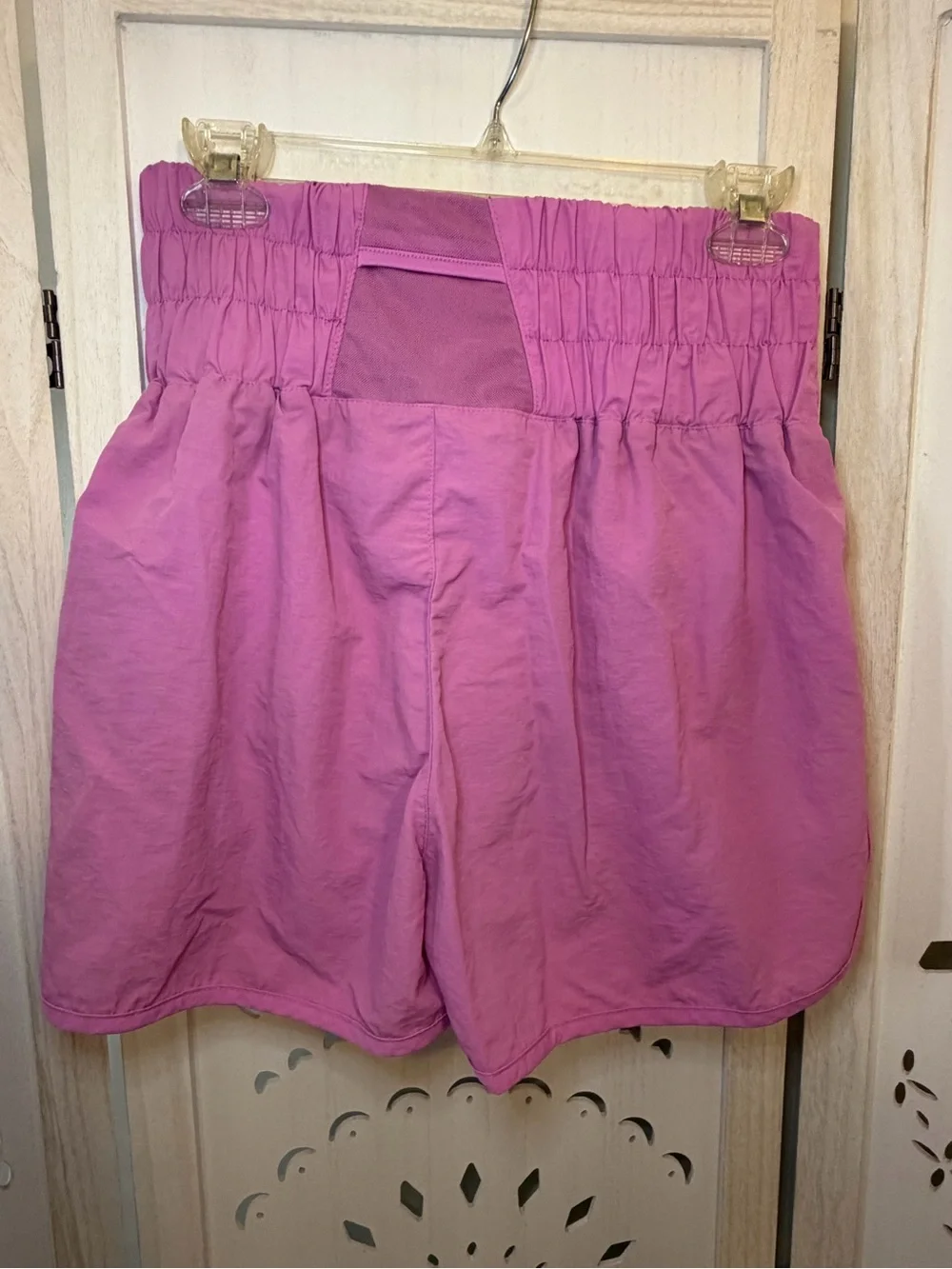 Zenana Pink Smocked High Elastic Waist Active Shorts
